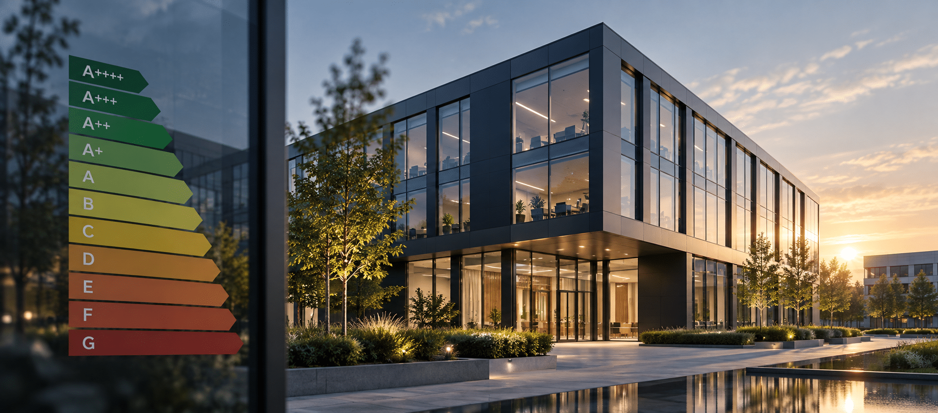 EPA-U energielabel voor een modern utiliteitsgebouw